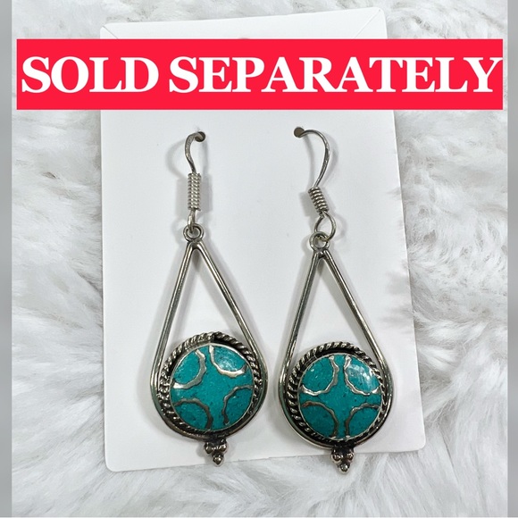 Tibetan Turquoise Coral 925 Large Letter A Initial Pendant - Picture 5 of 8